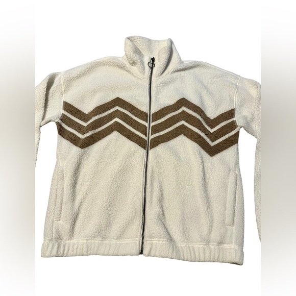 Abercrombie & Fitch Women’s Full Zip Chevron Striped Fleece Jacket Size XS​​ - Picture 3 of 7